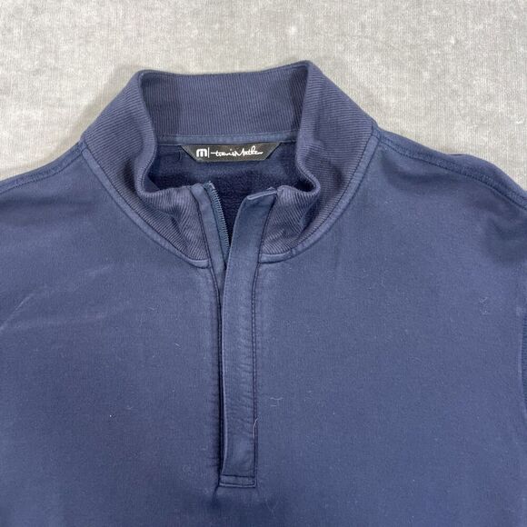 Travis Mathew Mens Large Navy Quarter 1/4 Zip Pullover Shirt - Picture 2 of 8